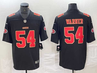 Men's San Francisco 49ers #54 Fred Warner Black Red Fashion Vapor Limited Stitched Jersey
