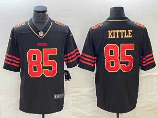 Men's San Francisco 49ers #85 George Kittle Black Gold Vapor Untouchable Limited Stitched Jersey
