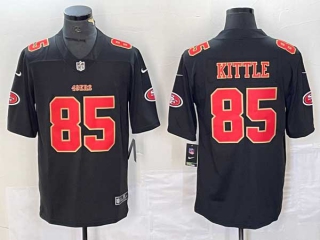 Men's San Francisco 49ers #85 George Kittle Black Red Fashion Vapor Limited Stitched Jersey