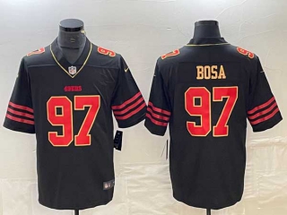 Men's San Francisco 49ers #97 Nick Bosa Black Gold Fashion Vapor Limited Stitched Jersey