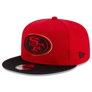 NFL San Francisco 49ers New Era Red Black 2021 NFL Sideline Road 9FIFTY Snapback Adjustable Hat 2013