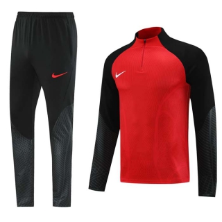 Men's Nike Dri-Fit Athletic Half Zip Jacket Tracksuit Red Black
