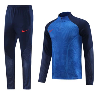Men's Nike Dri-Fit Athletic Half Zip Jacket Tracksuit Royal Black
