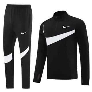 Men's Nike Swoosh Athletic Half Zip Jacket Sweatsuits Black