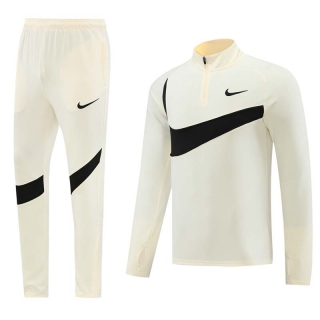 Men's Nike Swoosh Athletic Half Zip Jacket Sweatsuits Cream