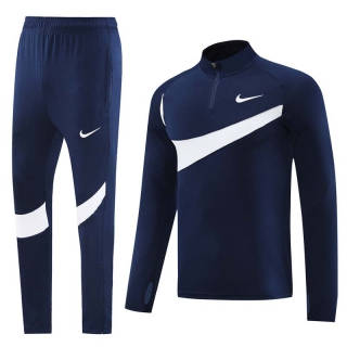 Men's Nike Swoosh Athletic Half Zip Jacket Sweatsuits Navy