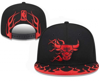 NBA Chicago Bulls New Era Black Red Rally Drive Flames 9FIFTY Snapback Hat 3069
