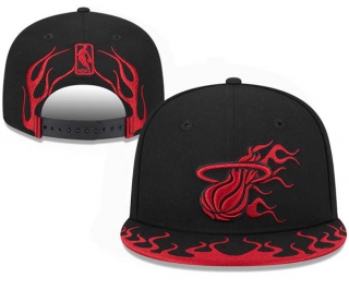 NBA Miami Heat New Era Black Red Rally Drive Flames 9FIFTY Snapback Hat 3029