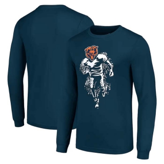 Men's NFL Chicago Bears Navy Starter Logo Graphic Long Sleeves T-Shirt
