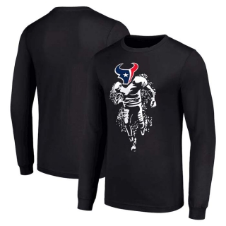 Men's NFL Houston Texans Black Starter Logo Graphic Long Sleeves T-Shirt