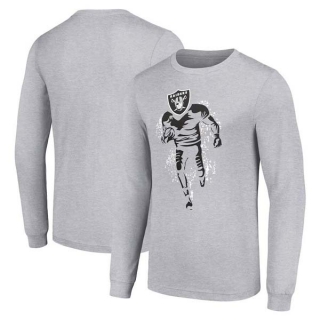 Men's NFL Las Vegas Raiders Gray Starter Logo Graphic Long Sleeves T-Shirt