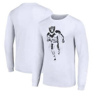 Men's NFL Las Vegas Raiders White Starter Logo Graphic Long Sleeves T-Shirt