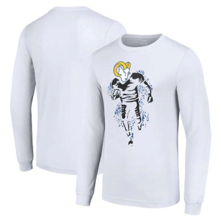 Men's NFL Los Angeles Rams White Starter Logo Graphic Long Sleeves T-Shirt