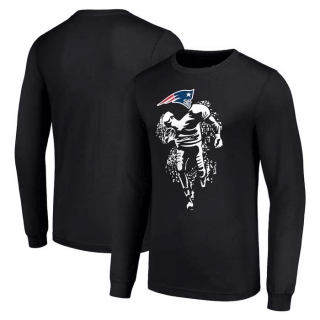 Men's NFL New England Patriots Black Starter Logo Graphic Long Sleeves T-Shirt