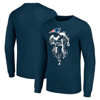 Men's NFL New England Patriots Navy Starter Logo Graphic Long Sleeves T-Shirt