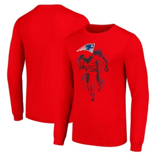 Men's NFL New England Patriots Red Starter Logo Graphic Long Sleeves T-Shirt