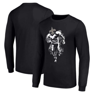 Men's NFL New Orleans Saints Black Starter Logo Graphic Long Sleeves T-Shirt
