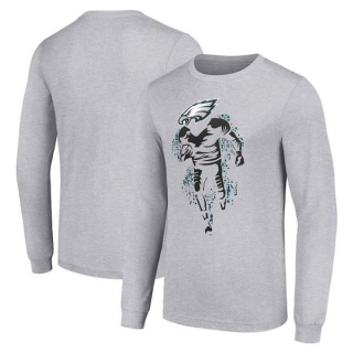 Men's NFL Philadelphia Eagles Gray Starter Logo Graphic Long Sleeves T-Shirt
