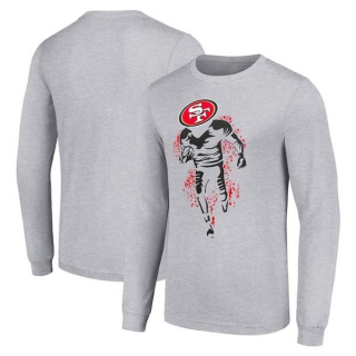 Men's NFL San Francisco 49ers Gray Starter Logo Graphic Long Sleeves T-Shirt