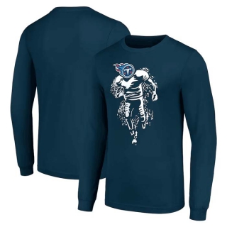Men's NFL Tennessee Titans Navy Starter Logo Graphic Long Sleeves T-Shirt