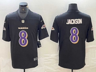 Men's Baltimore Ravens #8 Lamar Jackson Black Stitched NFL Nike Limited Jersey