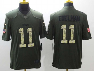 Men's New England Patriots #11 Julian Edelman Olive Green Salute To Service NFL Nike Limited Jersey