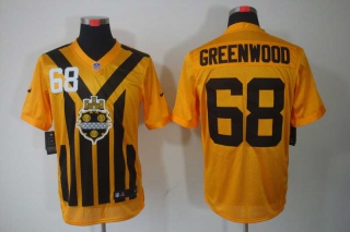 Men's Pittsburgh Steelers #68 L.C. Greenwood 1933 Yellow Throwback Jersey