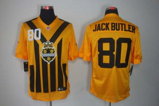 Men's Pittsburgh Steelers #80 Jack Butler 1933 Yellow Throwback Jersey
