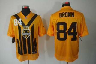 Men's Pittsburgh Steelers #84 Antonio Brown 1933 Yellow Throwback Jersey