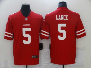 Men's San Francisco 49ers #5 Trey Lance Red Stitched NFL Nike Limited Jersey
