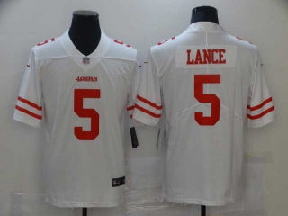 Men's San Francisco 49ers #5 Trey Lance White Stitched NFL Nike Limited Jersey
