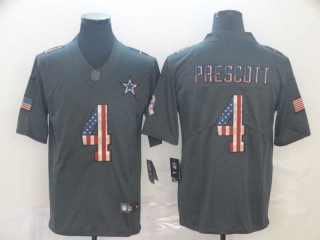 Men's Dallas Cowboys #4 Dak Prescott Gray Salute to Service USA Flag Stitched NFL Nike Limited Jersey