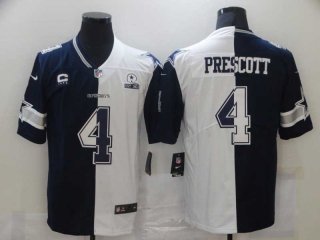 Men's Dallas Cowboys #4 Dak Prescott Navy White Two Tone 2021 Vapor Untouchable Stitched NFL Nike Limited Jersey