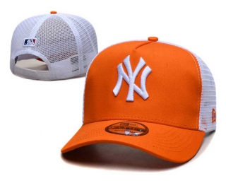 MLB New York Yankees New Era Orange White Trucket Mesh 9FORTY Adjustable Hat 2252