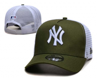MLB New York Yankees New Era Olive White Trucket Mesh 9FORTY Adjustable Hat 2251
