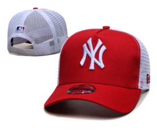 MLB New York Yankees New Era Red White Trucket Mesh 9FORTY Adjustable Hat 2255