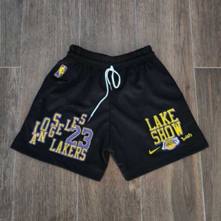 Men's NBA Los Angeles Lakers #23 LeBron James Nike Black Mesh Shorts