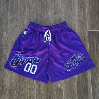 Men's NBA Utah Jazz #00 Jordan Clarkson Purple Mesh Shorts