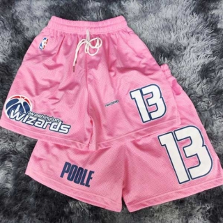 Men's NBA Washington Wizards #13 Jordan Poole Pink Mesh Shorts