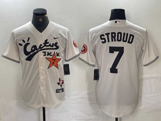 Men's MLB Houston Astros #7 C.J. Stroud Cream Cactus Jack Vapor Premier Stitched Baseball Jersey